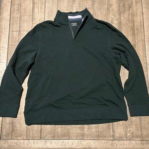 UNTUCKit 1/4 Quarter Zip Long Sleeve Forest Green Pullover Sweatshirt Adult 2XL